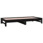 Dormeuse Estraibile Nera 2x(90x190) cm Legno Massello di Pino Dormeuse Estraibile Nera 2x(90x190) cm Legno Massello di Pino