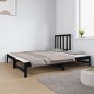 Dormeuse Estraibile Nera 2x(90x190) cm Legno Massello di Pino Dormeuse Estraibile Nera 2x(90x190) cm Legno Massello di Pino