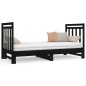 Dormeuse Estraibile Nera 2x(90x190) cm Legno Massello di Pino Dormeuse Estraibile Nera 2x(90x190) cm Legno Massello di Pino