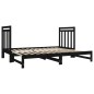 Dormeuse Estraibile Nera 2x(90x190) cm Legno Massello di Pino Dormeuse Estraibile Nera 2x(90x190) cm Legno Massello di Pino
