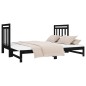 Dormeuse Estraibile Nera 2x(90x190) cm Legno Massello di Pino Dormeuse Estraibile Nera 2x(90x190) cm Legno Massello di Pino