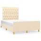 vidaXL Giroletto senza Materasso Crema 120x200 cm Tessuto vidaXL Giroletto senza Materasso Crema 120x200 cm Tessuto