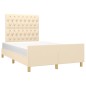 vidaXL Giroletto senza Materasso Crema 120x200 cm Tessuto vidaXL Giroletto senza Materasso Crema 120x200 cm Tessuto