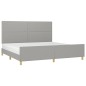Giroletto con Testiera Grigio Chiaro 200x200 cm in Tessuto Giroletto con Testiera Grigio Chiaro 200x200 cm in Tessuto