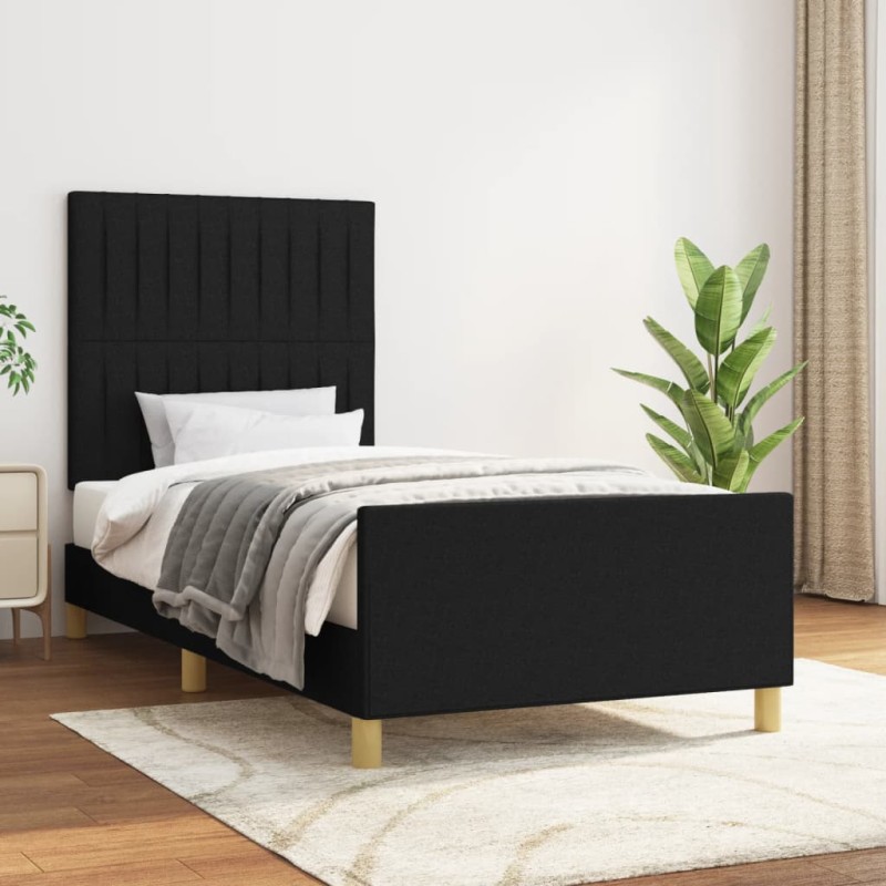 vidaXL Giroletto senza Materasso Nero 80x200 cm Tessuto vidaXL Giroletto senza Materasso Nero 80x200 cm Tessuto