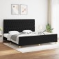 vidaXL Giroletto con Testiera Nero 200x200 cm in Tessuto