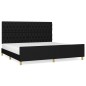 vidaXL Giroletto con Testiera Nero 200x200 cm in Tessuto