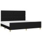 vidaXL Giroletto con Testiera Nero 200x200 cm in Tessuto