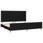 vidaXL Giroletto con Testiera Nero 200x200 cm in Tessuto