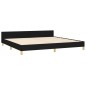 vidaXL Giroletto con Testiera Nero 200x200 cm in Tessuto