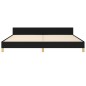 vidaXL Giroletto con Testiera Nero 200x200 cm in Tessuto