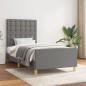 Giroletto con Testiera Grigio Scuro 90x190 cm in Tessuto Giroletto con Testiera Grigio Scuro 90x190 cm in Tessuto