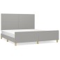 Giroletto con Testiera Grigio Chiaro 180x200 cm in Tessuto Giroletto con Testiera Grigio Chiaro 180x200 cm in Tessuto