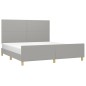 Giroletto con Testiera Grigio Chiaro 180x200 cm in Tessuto Giroletto con Testiera Grigio Chiaro 180x200 cm in Tessuto