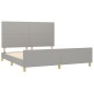 Giroletto con Testiera Grigio Chiaro 180x200 cm in Tessuto Giroletto con Testiera Grigio Chiaro 180x200 cm in Tessuto