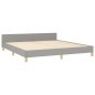 Giroletto con Testiera Grigio Chiaro 180x200 cm in Tessuto Giroletto con Testiera Grigio Chiaro 180x200 cm in Tessuto