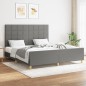 Giroletto con Testiera Grigio Scuro 160x200 cm in Tessuto Giroletto con Testiera Grigio Scuro 160x200 cm in Tessuto