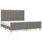 Giroletto con Testiera Grigio Scuro 160x200 cm in Tessuto Giroletto con Testiera Grigio Scuro 160x200 cm in Tessuto