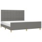 Giroletto con Testiera Grigio Scuro 160x200 cm in Tessuto Giroletto con Testiera Grigio Scuro 160x200 cm in Tessuto