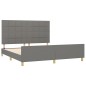 Giroletto con Testiera Grigio Scuro 160x200 cm in Tessuto Giroletto con Testiera Grigio Scuro 160x200 cm in Tessuto