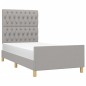 Giroletto con Testiera Grigio Chiaro 100x200 cm in Tessuto Giroletto con Testiera Grigio Chiaro 100x200 cm in Tessuto