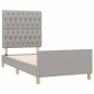 Giroletto con Testiera Grigio Chiaro 100x200 cm in Tessuto Giroletto con Testiera Grigio Chiaro 100x200 cm in Tessuto