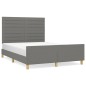vidaXL Giroletto senza Materasso Grigio Scuro 140x190 cm Tessuto vidaXL Giroletto senza Materasso Grigio Scuro 140x190 cm Tessuto