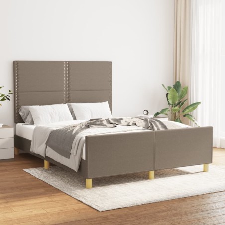 vidaXL Giroletto senza Materasso Tortora 140x200 cm in Tessuto