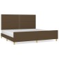 vidaXL Giroletto senza Materasso Marrone Scuro 200x200 cm in Tessuto vidaXL Giroletto senza Materasso Marrone Scuro 200x200 cm in Tessuto
