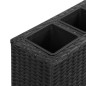 Letto Rialzato con 4 Vasi 80x22x79 cm in Polyrattan Nero Letto Rialzato con 4 Vasi 80x22x79 cm in Polyrattan Nero