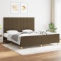 vidaXL Giroletto senza Materasso Marrone Scuro 180x200 cm Tessuto