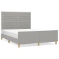 Giroletto con Testiera Grigio Chiaro 140x190 cm in Tessuto Giroletto con Testiera Grigio Chiaro 140x190 cm in Tessuto