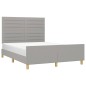 Giroletto con Testiera Grigio Chiaro 140x190 cm in Tessuto Giroletto con Testiera Grigio Chiaro 140x190 cm in Tessuto