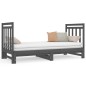 Dormeuse Estraibile Grigia 2x(90x190) cm Legno Massello di Pino Dormeuse Estraibile Grigia 2x(90x190) cm Legno Massello di Pino