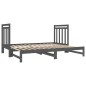 Dormeuse Estraibile Grigia 2x(90x190) cm Legno Massello di Pino Dormeuse Estraibile Grigia 2x(90x190) cm Legno Massello di Pino