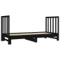 Dormeuse Estraibile Nera 2x(90x190) cm Legno Massello di Pino Dormeuse Estraibile Nera 2x(90x190) cm Legno Massello di Pino