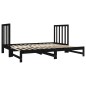 Dormeuse Estraibile Nera 2x(90x190) cm Legno Massello di Pino Dormeuse Estraibile Nera 2x(90x190) cm Legno Massello di Pino
