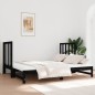 Dormeuse Estraibile Nera 2x(90x190) cm Legno Massello di Pino Dormeuse Estraibile Nera 2x(90x190) cm Legno Massello di Pino