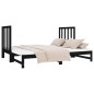 Dormeuse Estraibile Nera 2x(90x190) cm Legno Massello di Pino Dormeuse Estraibile Nera 2x(90x190) cm Legno Massello di Pino