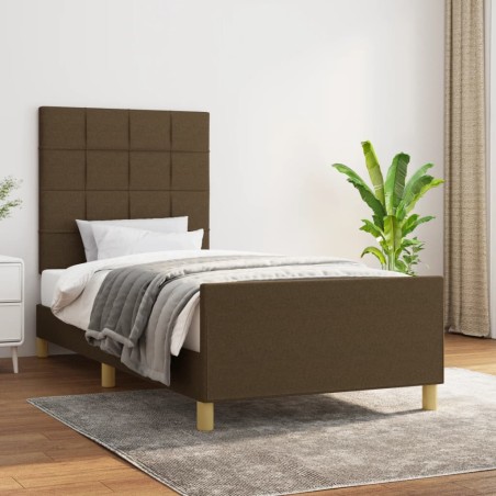 vidaXL Giroletto senza Materasso Marrone Scuro 90x190 cm Tessuto