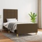 vidaXL Giroletto senza Materasso Marrone Scuro 90x190 cm Tessuto vidaXL Giroletto senza Materasso Marrone Scuro 90x190 cm Tessuto