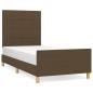 vidaXL Giroletto senza Materasso Marrone Scuro 90x190 cm Tessuto vidaXL Giroletto senza Materasso Marrone Scuro 90x190 cm Tessuto
