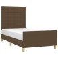 vidaXL Giroletto senza Materasso Marrone Scuro 90x190 cm Tessuto vidaXL Giroletto senza Materasso Marrone Scuro 90x190 cm Tessuto