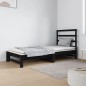 Dormeuse Estraibile Nera 2x(90x190) cm Legno Massello di Pino Dormeuse Estraibile Nera 2x(90x190) cm Legno Massello di Pino
