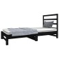 Dormeuse Estraibile Nera 2x(90x190) cm Legno Massello di Pino Dormeuse Estraibile Nera 2x(90x190) cm Legno Massello di Pino