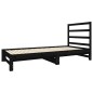 Dormeuse Estraibile Nera 2x(90x190) cm Legno Massello di Pino Dormeuse Estraibile Nera 2x(90x190) cm Legno Massello di Pino