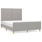 Giroletto con Testiera Grigio Chiaro 140x200 cm in Tessuto Giroletto con Testiera Grigio Chiaro 140x200 cm in Tessuto