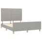 Giroletto con Testiera Grigio Chiaro 140x200 cm in Tessuto Giroletto con Testiera Grigio Chiaro 140x200 cm in Tessuto