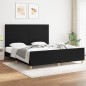 Giroletto con Testiera Nero 180x200 cm in Tessuto Giroletto con Testiera Nero 180x200 cm in Tessuto