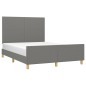 Giroletto con Testiera Grigio Scuro 140x200 cm in Tessuto Giroletto con Testiera Grigio Scuro 140x200 cm in Tessuto